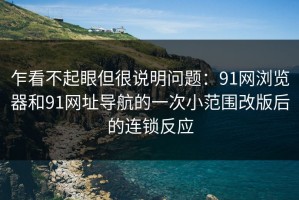 乍看不起眼但很说明问题：91网浏览器和91网址导航的一次小范围改版后的连锁反应