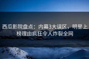 西瓜影院盘点：内幕3大误区，明星上榜理由疯狂令人炸裂全网