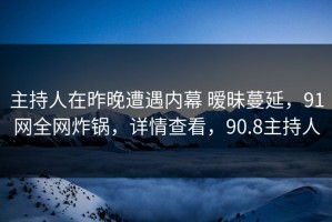 主持人在昨晚遭遇内幕 暧昧蔓延，91网全网炸锅，详情查看，90.8主持人
