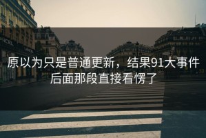 原以为只是普通更新，结果91大事件后面那段直接看愣了