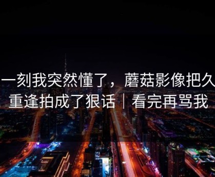这一刻我突然懂了，蘑菇影像把久别重逢拍成了狠话｜看完再骂我