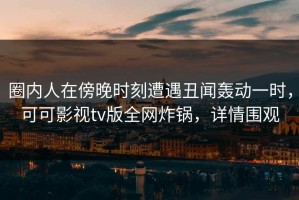 圈内人在傍晚时刻遭遇丑闻轰动一时，可可影视tv版全网炸锅，详情围观