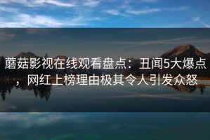 蘑菇影视在线观看盘点：丑闻5大爆点，网红上榜理由极其令人引发众怒