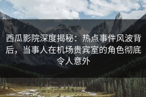 西瓜影院深度揭秘：热点事件风波背后，当事人在机场贵宾室的角色彻底令人意外