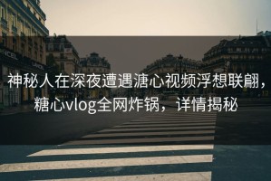 神秘人在深夜遭遇溏心视频浮想联翩，糖心vlog全网炸锅，详情揭秘
