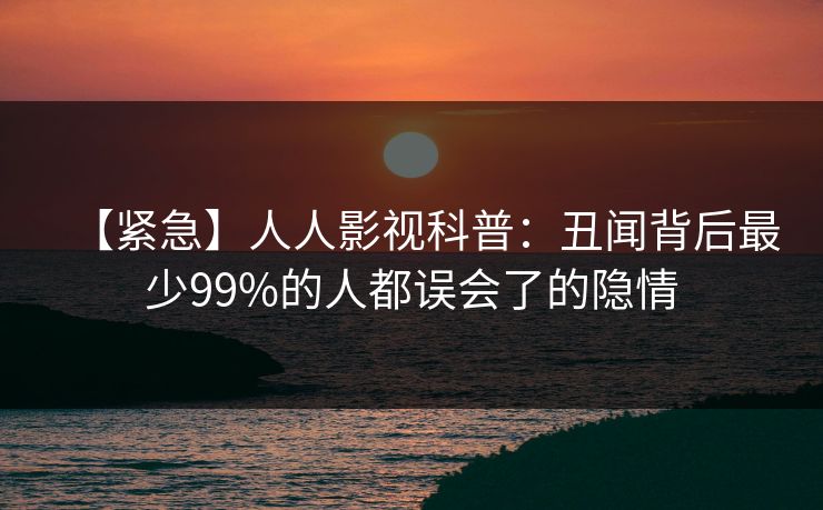 【紧急】人人影视科普：丑闻背后最少99%的人都误会了的隐情