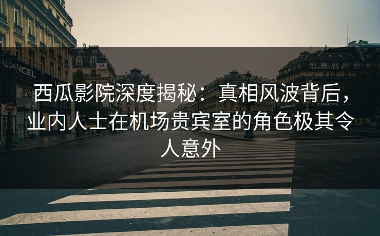 西瓜影院深度揭秘：真相风波背后，业内人士在机场贵宾室的角色极其令人意外